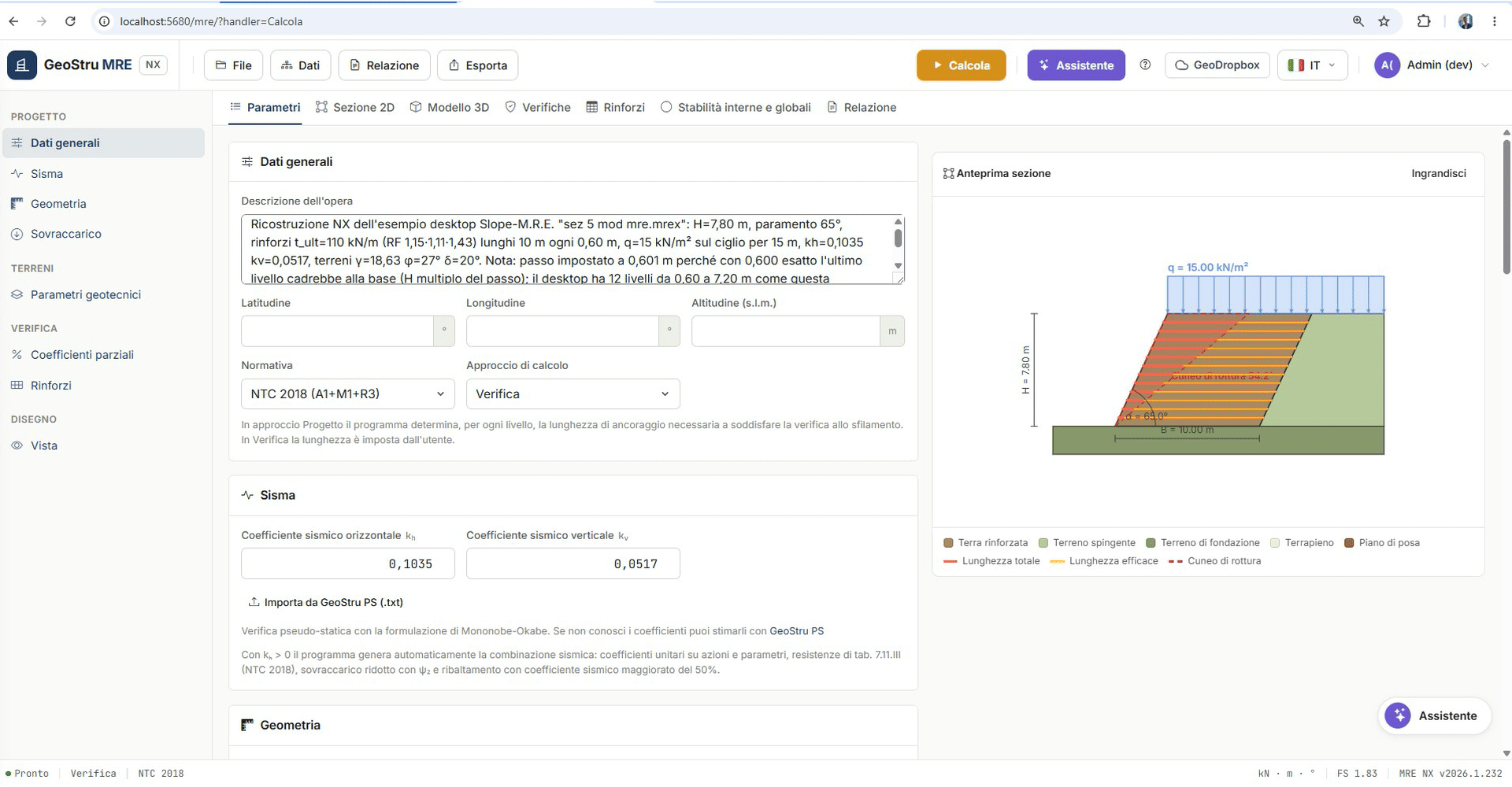 MRE NX - web-based design of geosynthetic-reinforced soil walls and slopes